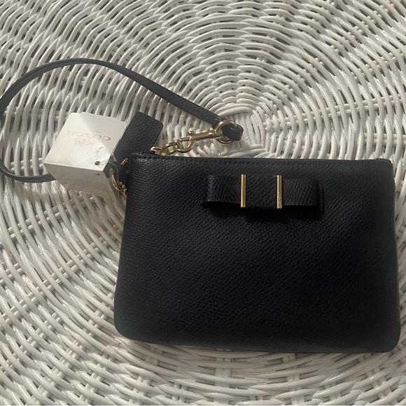 NWT Coach Darcy Bow Wristlet in Midnight Blue - Picture 5 of 5